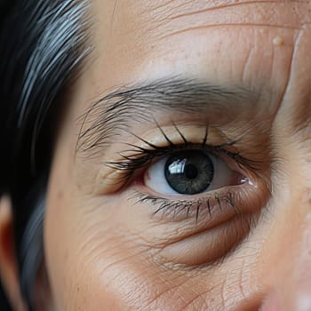 Detailed portrayal of an old woman's eye