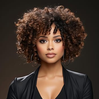 Beautiful woman with natural looking hair and intense lighting