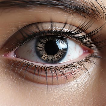 Realistic and hyper-detailed renderings of a woman's eye