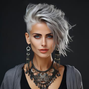 Edgy hairstyles for women with white and gray hair