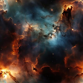 A mesmerizing image of an orange galaxy with ethereal cloudscapes (tiled)