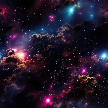 Stunning space wallpaper with nebulae and atmospheric clouds (tiled)