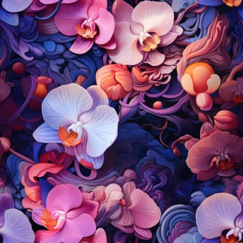 Abstract and colorful floral wallpaper with intricate details (tiled)