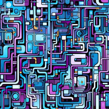 Abstract blue and purple pattern with tubes and lines (tiled)