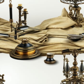 Realistic hyper-detailed rendering of old furniture items (tiled)