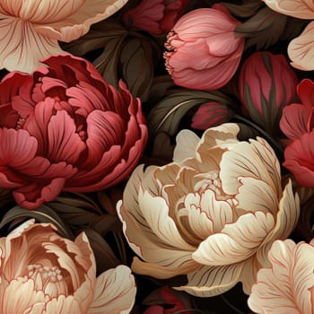 Vibrant floral backgrounds in a baroque style (tiled)