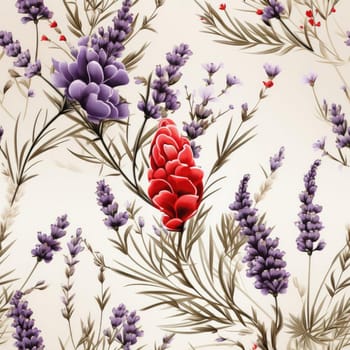 Beautiful seamless pattern for textile with purple lavenders (tiled)