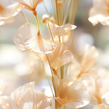 Bright sunlight illuminating tall stems of flowers (tiled)