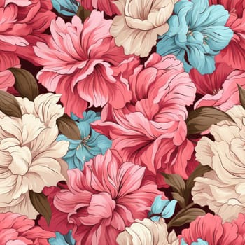 Seamless floral pattern in pink and blue colors (tiled)