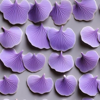 Purple ginkgo leaf cake decorations and foliage arrangements (tiled)