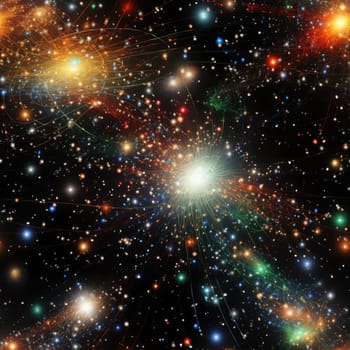 Multicolored clusters of stars in vibrant and dynamic space (tiled)