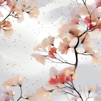 Sakura flower blossoms on a gray shade background (tiled)