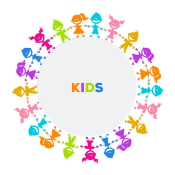 Vector illustration of Colorful kids friends image