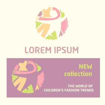 Shop children's clothing  for boys and girls. Visual communication.Logo for baby clothes.