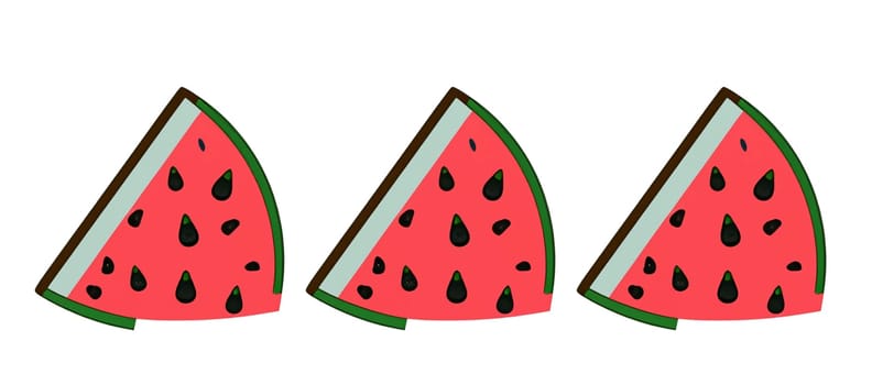 illustration of watermelon slices isolated on white background