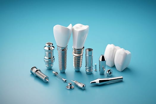 Dental implants and dental instruments and tools. Generative AI