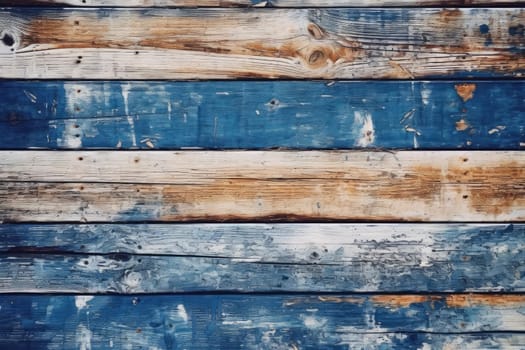 Wooden rustic background with peeled red paint. Generative AI