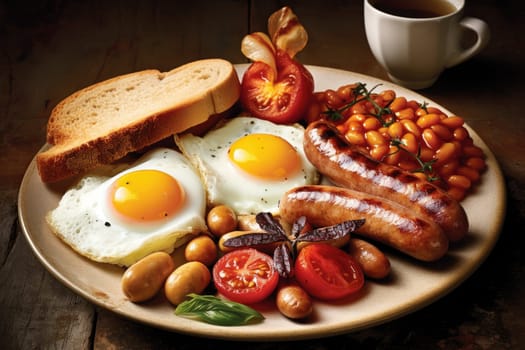 Full English breakfast on plate
