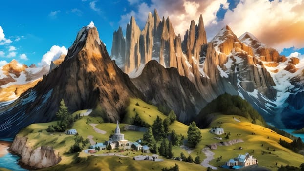 The beautiful view mountain with nice sky - ai generated