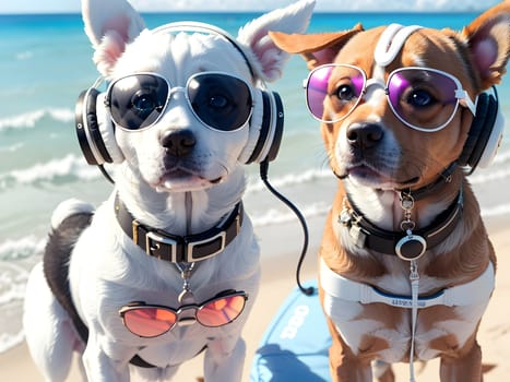 The Dog with sun glasses - ai generated