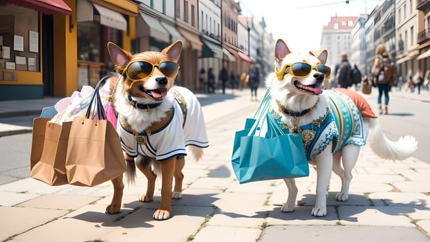 The Dog with sun glasses - ai generated