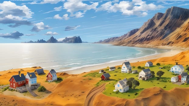 The beautiful view mountain with nice sky - ai generated