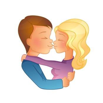 Vector illustration of Happy Valentine's day, couple image