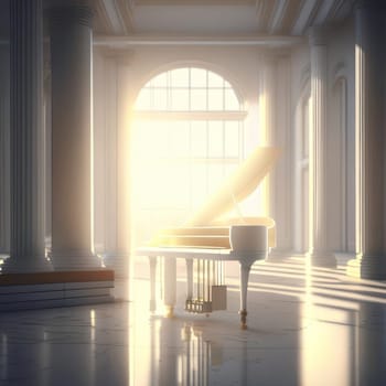 White grand piano