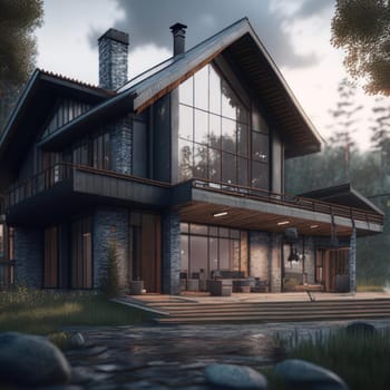 Loft-style house. Image created by AI