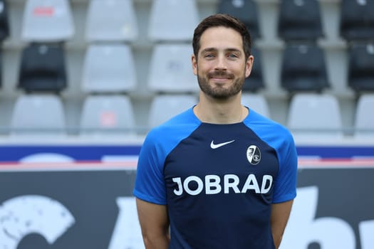 Nikos Karvouniaris (team doctor) at the team photo SC Freiburg II - U23 - Season 2023/24
