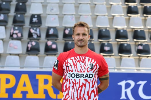 Sandrino Braun (SC Freiburg II / U23) at the team photo SC Freiburg II - U23 - Season 2023/24
