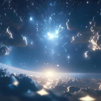 Stars and clouds. Image created by AI