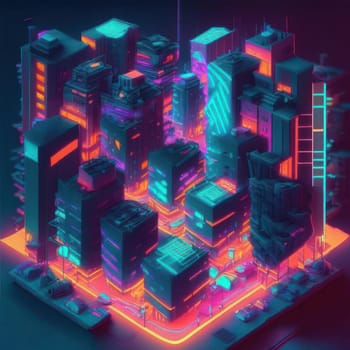 Isometric city. Image created by AI