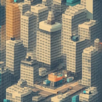 Isometric city. Image created by AI
