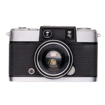 vintage old film camera isolated on white background