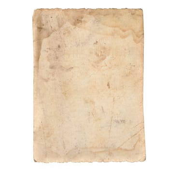 Old vintage paper texture isolated on white background