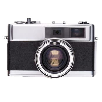 vintage old film camera isolated on white background