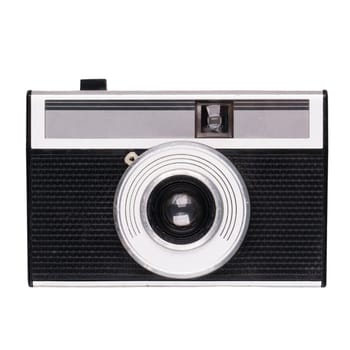 vintage old film camera isolated on white background