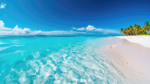 Tropical paradise beach with white sand and crystal clear blue water. Travel tourism.,Tropical paradise beach with white sand and crystal clear blue water. Travel tourism.