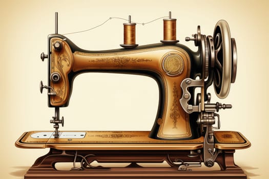 Vintage Sewing Machine. Generative AI