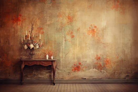 Vintage Old Wall Background. Generative AI