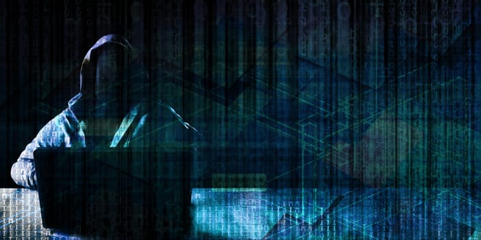 Hacker in Front of Computer Laptop Security Technology