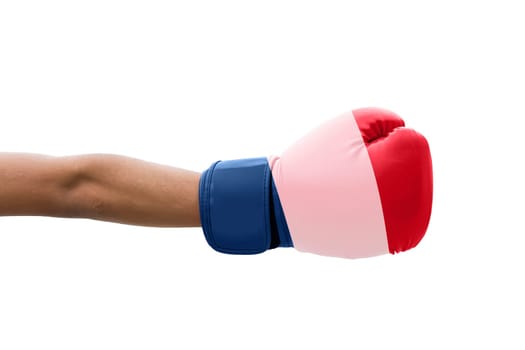 3D Flag of France on a boxing gloves.