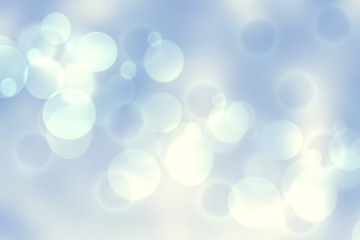 Abstract blurred fresh vivid spring summer light delicate pastel blue turquoise white bokeh background texture with bright circular soft color lights. Card concept. Beautiful backdrop illustration.