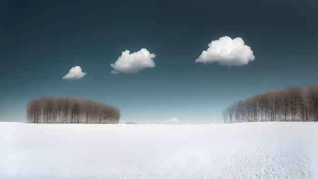 The Winter Snow, Mountain, Pine tree Forest. Fantasy Backdrop - ai generated
