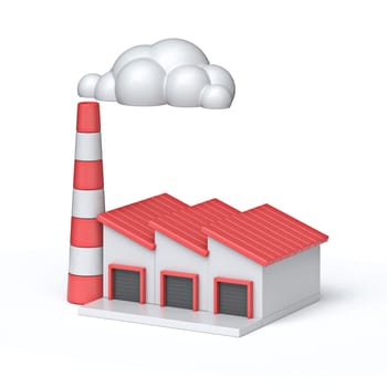 Factory building 3D rendering illustration isolated on white background