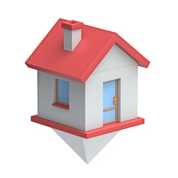Home pointer 3D rendering illustration isolated on white background