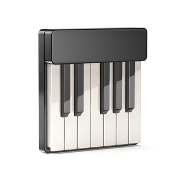 Piano keyboard one octave 3D rendering illustration isolated on white background