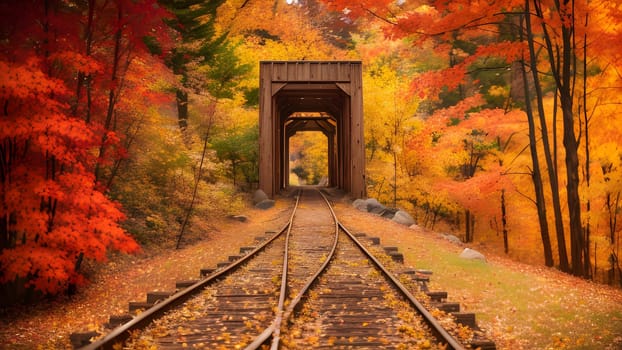The Wooden rail bridge turned into a walking bridge - ai generated