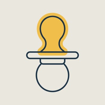 Baby dummy teat isolated vector icon. Graph symbol for children and newborn babies web site and apps design, logo, app, UI